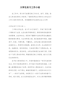 大学生实习工作小结