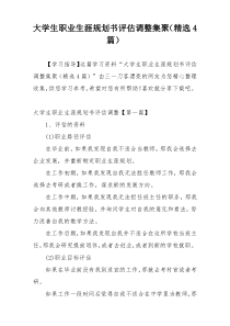 大学生职业生涯规划书评估调整集聚（精选4篇）