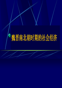 魏晋南北朝时期的社会经济