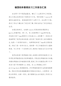 德国柏林暑期实习工作报告汇报