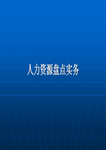 人力资源盘点实务