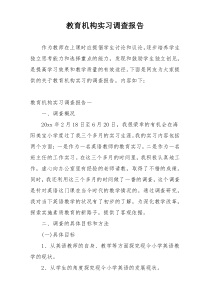 教育机构实习调查报告