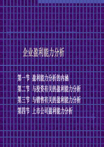 企业盈利能力分析一