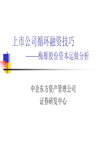 上市公司循环融资技巧梅雁股份资本运做分析