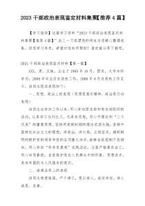 2023干部政治表现鉴定材料集聚【推荐4篇】