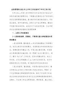 应急管理局2023年上半年工作总结和下半年工作计划