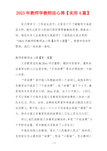 2023年教师学教师法心得【实用4篇】