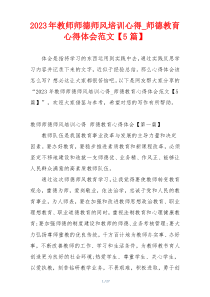 2023年教师师德师风培训心得_师德教育心得体会范文【5篇】