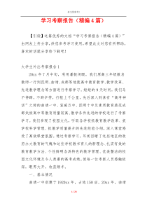 学习考察报告（精编4篇）