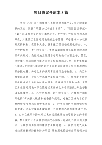 项目协议书范本3篇