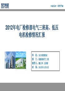 XXXX年电厂检修部电气三班高、低压电机检修情况汇报