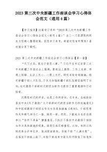 2023第三次中央新疆工作座谈会学习心得体会范文（通用4篇）