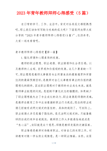 2023年青年教师拜师心得感受（5篇）