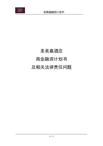 公司商业融资计划书模板