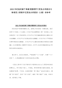 2023年纪检巡察干部教育整顿学习党性分析报告与街道党工委副书记党性分析报告（2篇）供参考