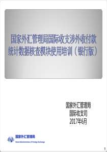 国际收支涉外收付款统计数据核查模块使用培训(银行版)（PPT53页)