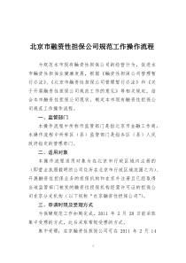 北京市融资性担保公司规范工作操作流程新