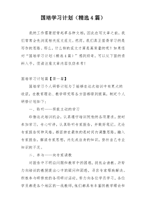 国培学习计划（精选4篇）