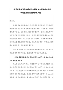 在局党委学习贯彻新时代主题教育专题读书班上的讲话发言讲话提纲合集2篇