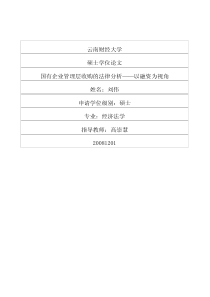 国有企业管理层收购的法律分析——以融资为视角