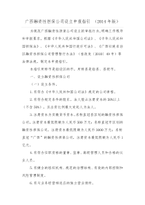 广西融资性担保公司设立申报指引