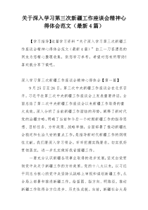 关于深入学习第三次新疆工作座谈会精神心得体会范文（最新4篇）