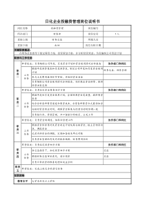 日化企业投融资管理岗位说明书