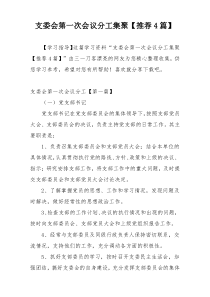 支委会第一次会议分工集聚【推荐4篇】