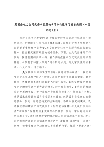 某国企电力公司党委书记理论学习中心组学习发言提纲中国式现代化