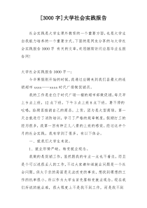 [3000字]大学社会实践报告