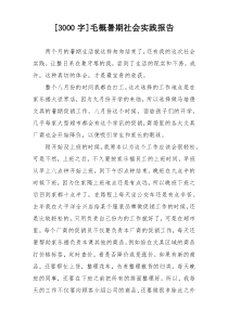 [3000字]毛概暑期社会实践报告