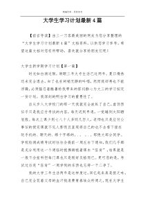 大学生学习计划最新4篇