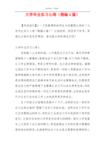 大学毕业实习心得（精编4篇）