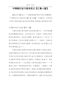 中国银行实习报告范文【汇集4篇】