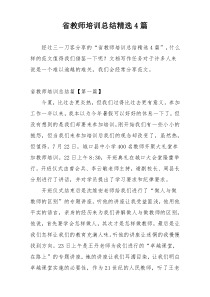 省教师培训总结精选4篇