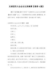 支部团员大会会议记录集聚【推荐4篇】