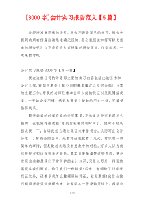 [3000字]会计实习报告范文【5篇】