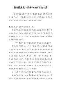 整改措施及今后努力方向精选4篇