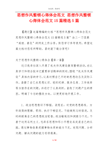 思想作风整顿心得体会范文 思想作风整顿心得体会范文15篇精选5篇