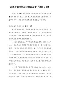 肃清流毒反思剖析材料集聚【通用4篇】