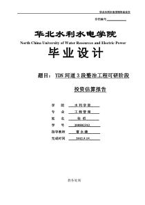 YDN河道3段整治工程可研阶段投资估算报告