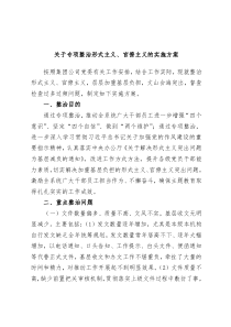 关于专项整治形式主义官僚主义的实施方案