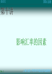 第10讲：影响汇率的因素