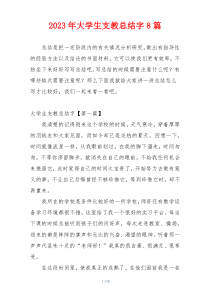 2023年大学生支教总结字8篇