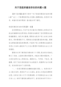 关于党组织建设存在的问题4篇