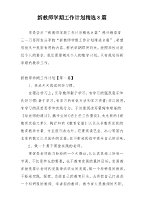 新教师学期工作计划精选8篇