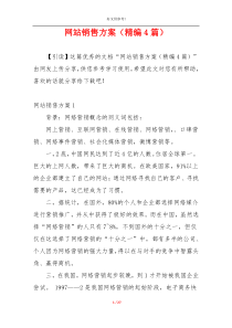 网站销售方案（精编4篇）