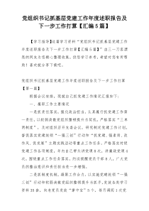 党组织书记抓基层党建工作年度述职报告及下一步工作打算【汇编5篇】