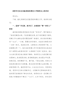 (领导讲话)县委书记在全县基层组织建设工作推进会上的讲话