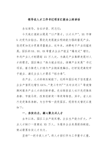 (领导讲话)领导在人才工作书记项目汇报会上的讲话